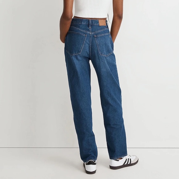 Madewell Baggy Straight Jeans in Dark Worn Indigo Wash high waisted relaxed fit - Picture 2 of 13